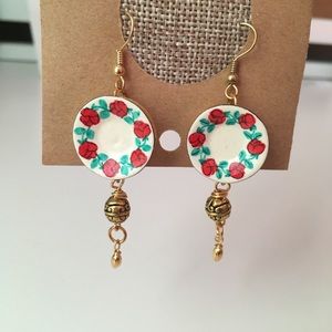 Beautiful handmade rose earrings